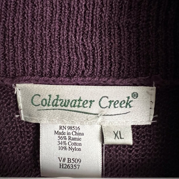 Coldwater Creek Purple Cardigan Sweater Open Front Jewel Tone Coastal Women’s XL - Picture 3 of 9